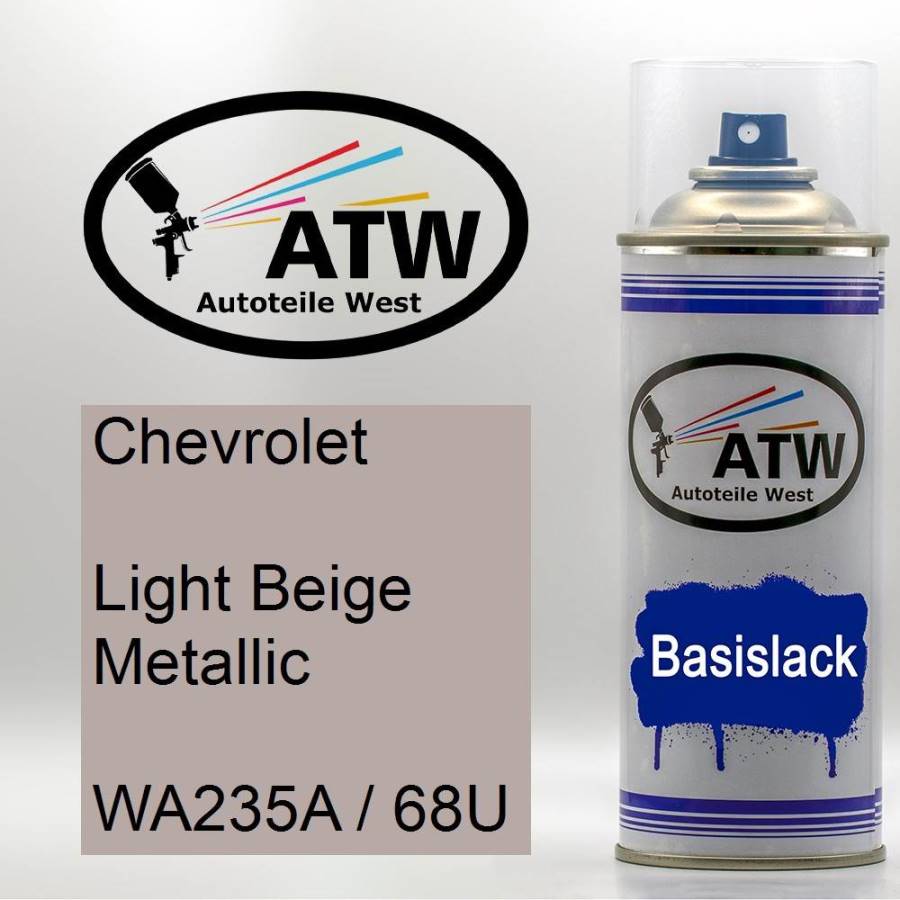 Chevrolet, Light Beige Metallic, WA235A / 68U: 400ml Sprühdose, von ATW Autoteile West.